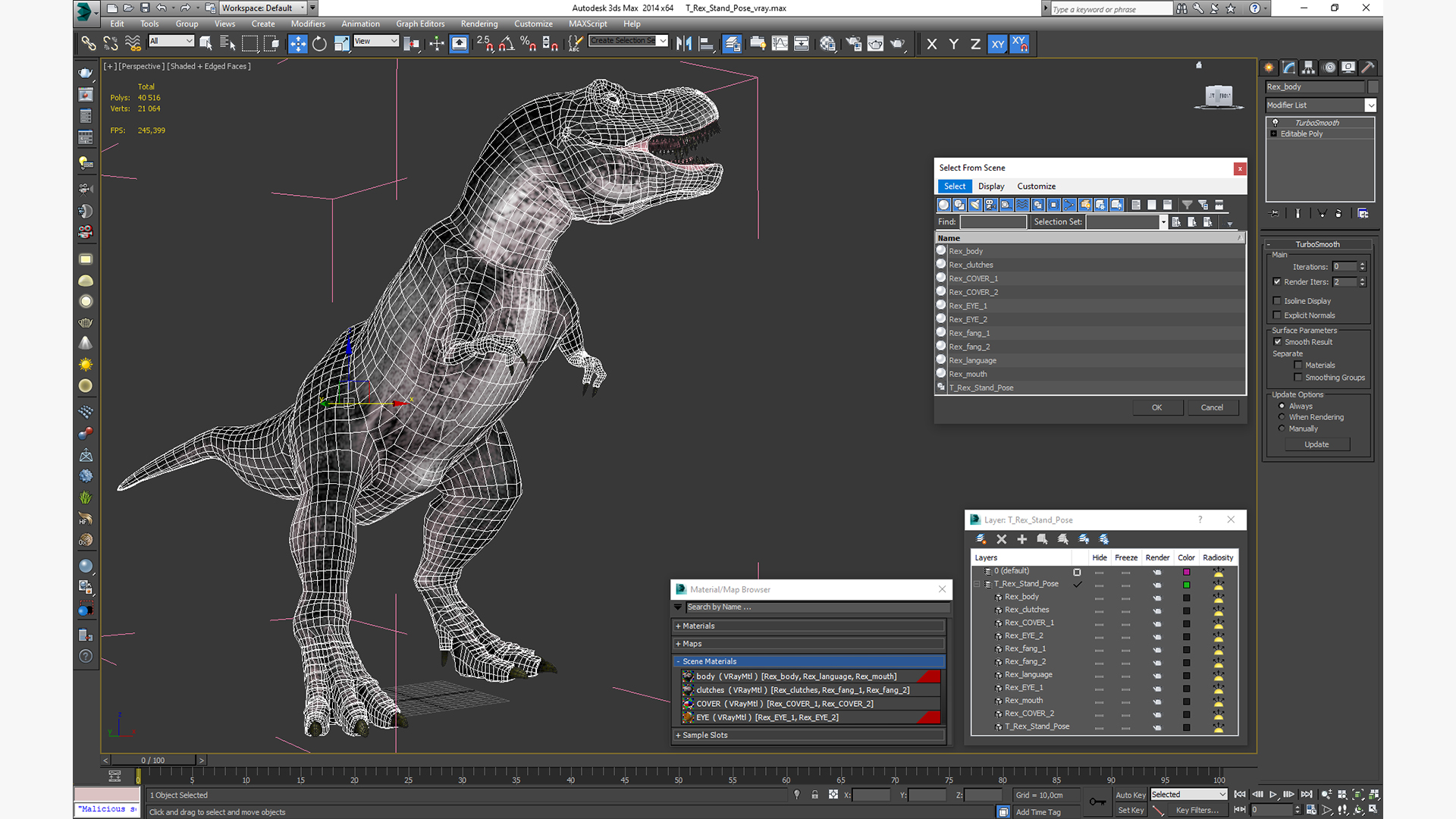 3D T Rex Stand Pose