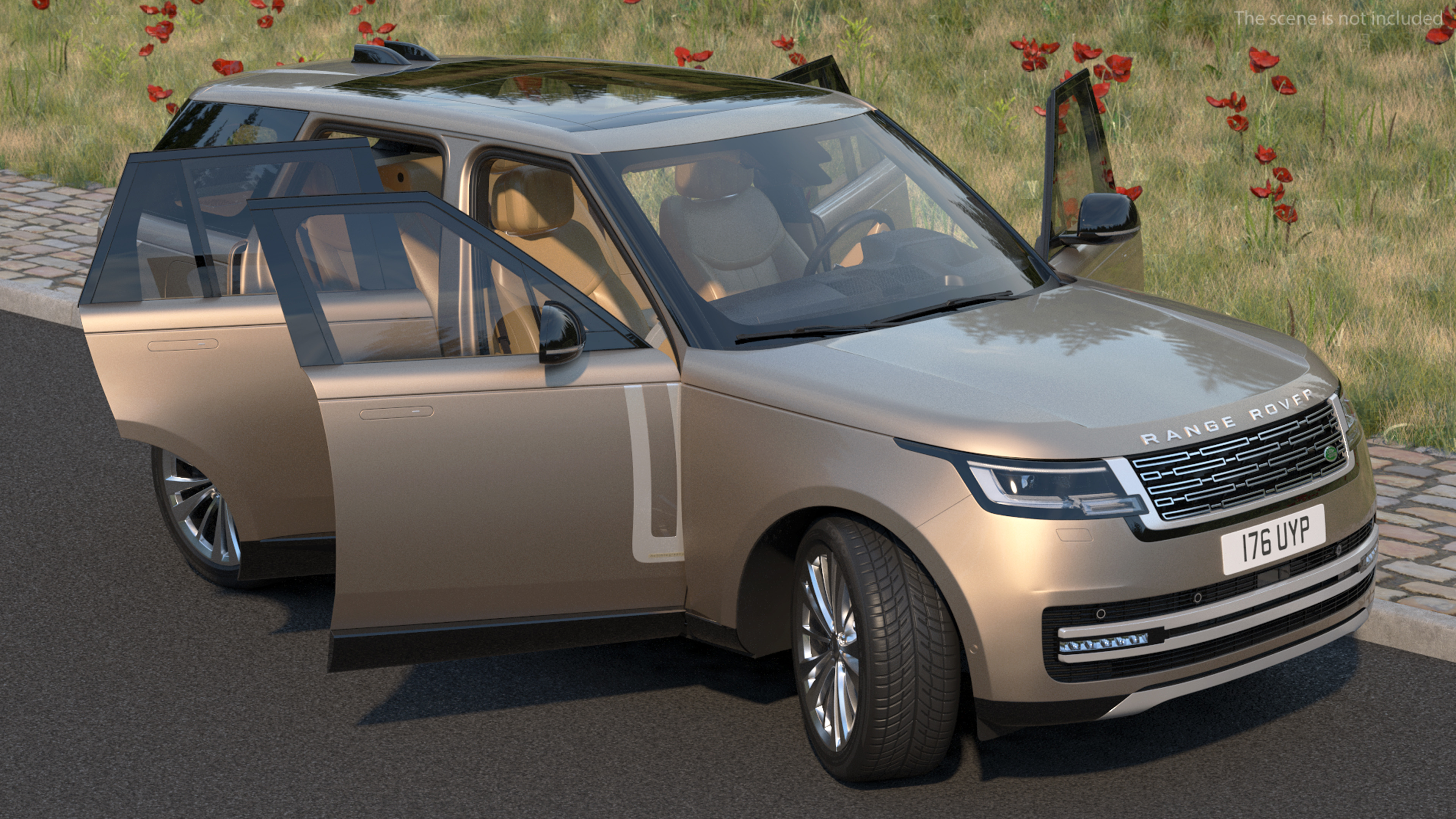 Range Rover 2022 Lights OFF Rigged 3D model