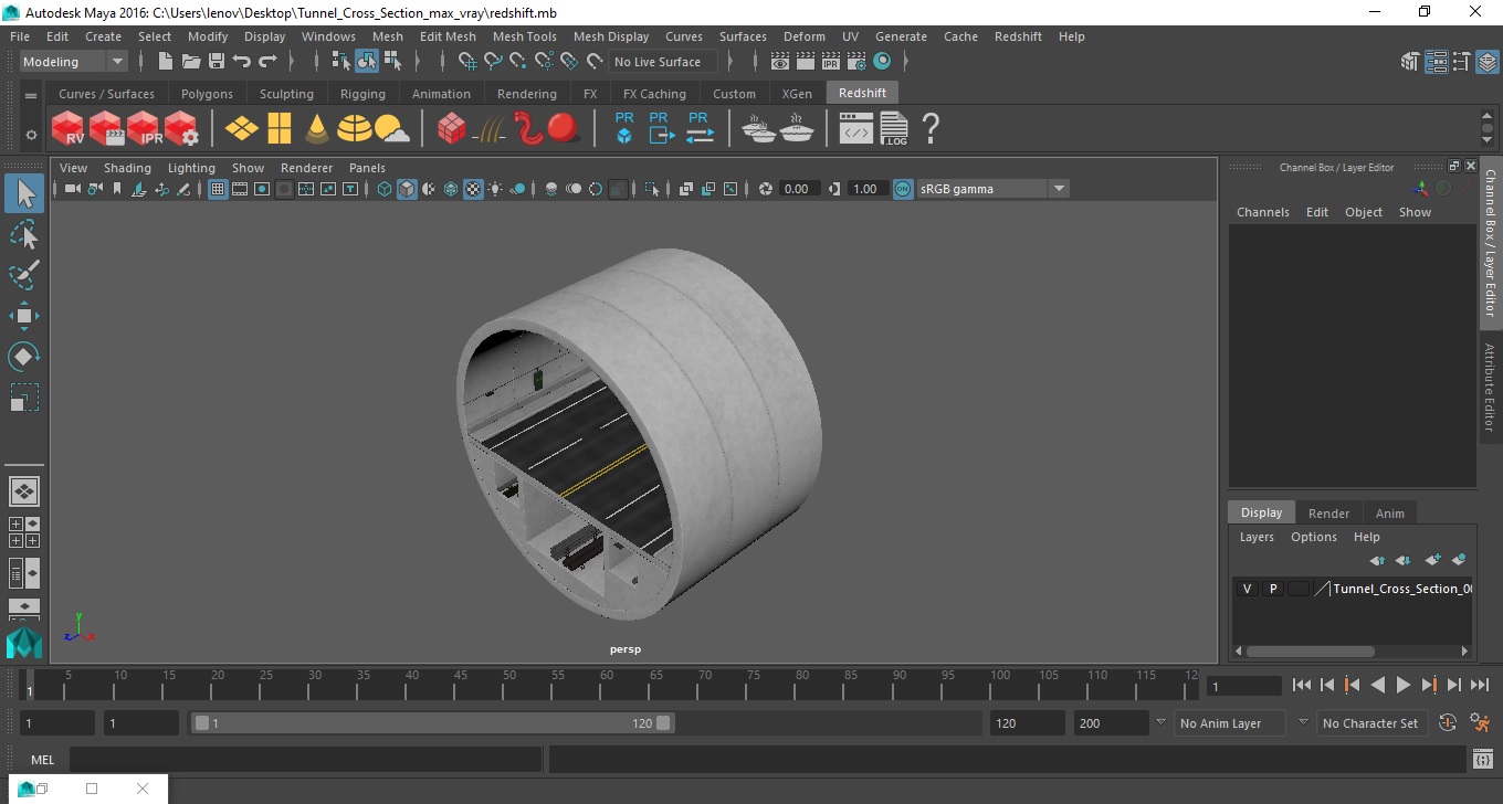 3D model Tunnel Cross Section