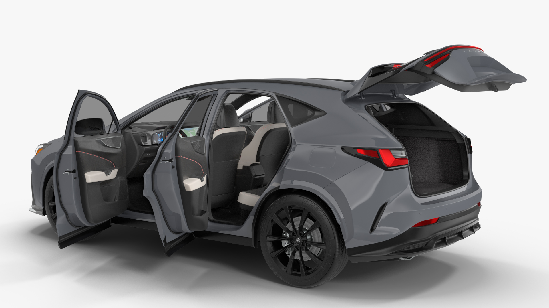 Premium 2024 Lexus NX Hybrid Grey Simple Interior 3D model