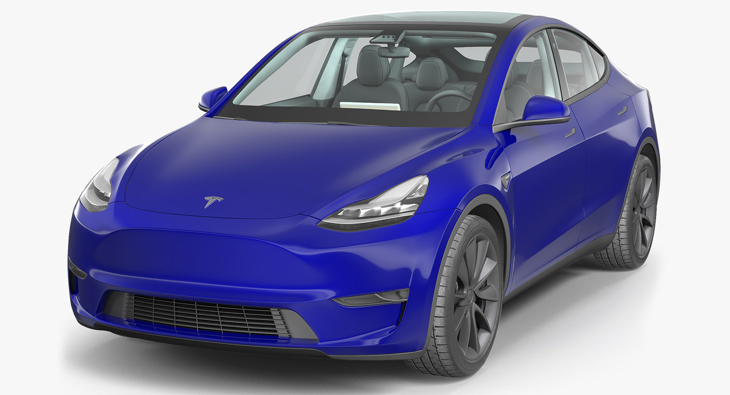 3D Tesla Model Y Blue model