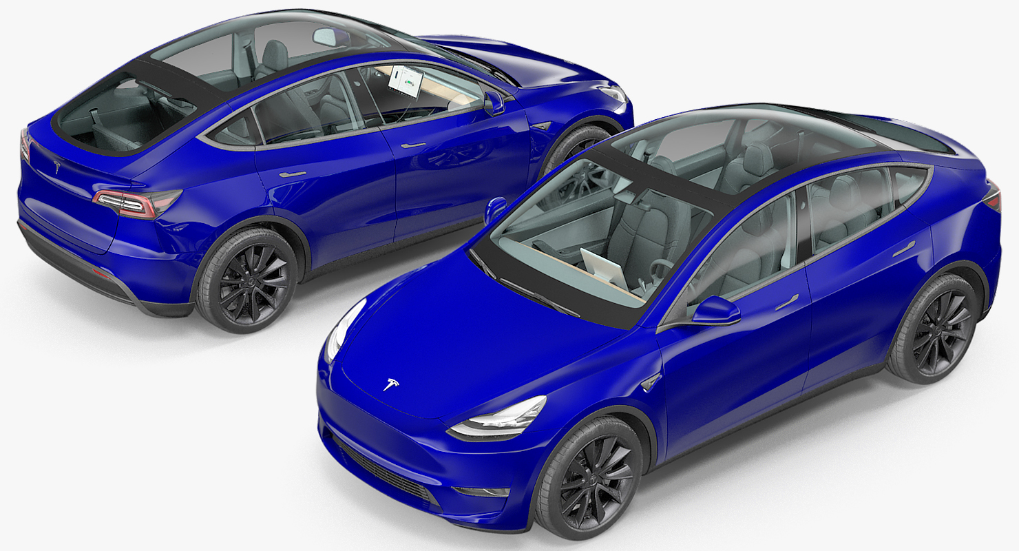 3D Tesla Model Y Blue model