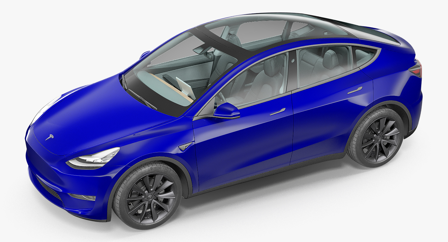 3D Tesla Model Y Blue model