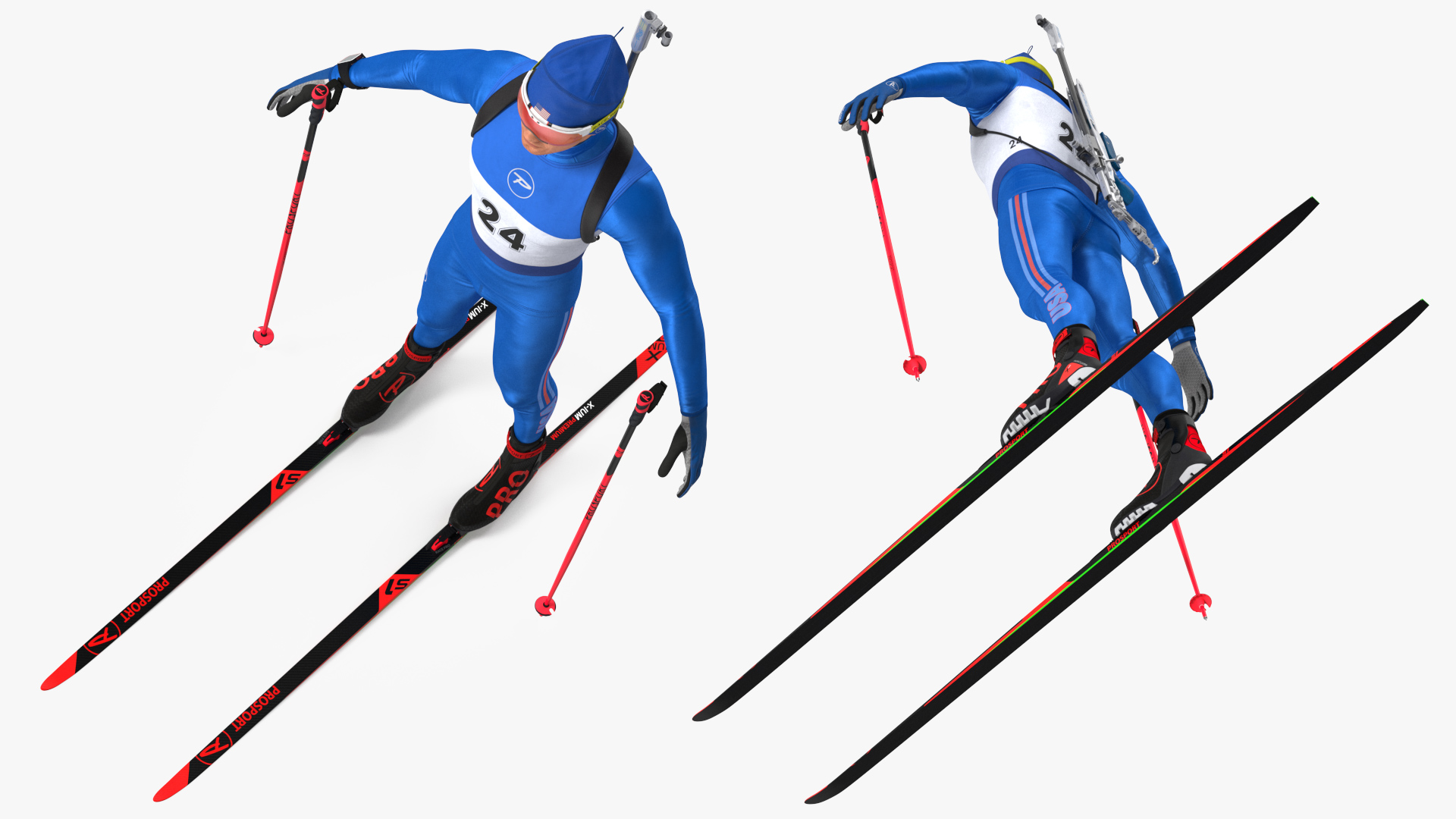 3D Biathlete Fully Equipped USA Team Neutral Pose