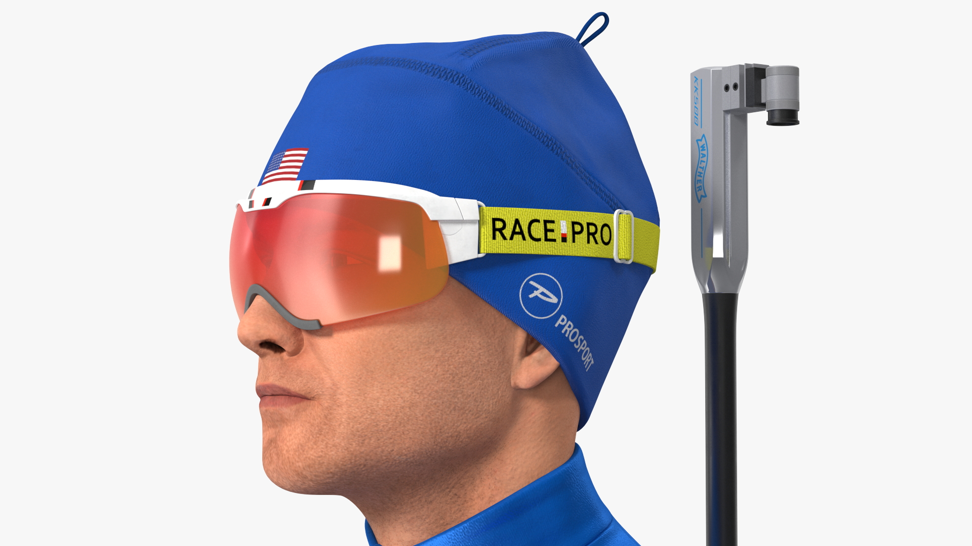 3D Biathlete Fully Equipped USA Team Neutral Pose