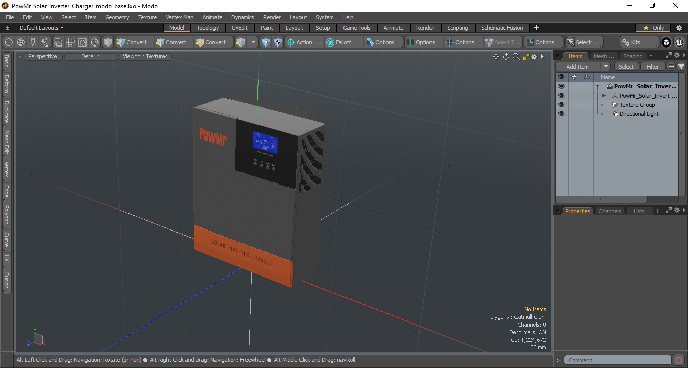 3D PowMr Solar Inverter Charger model