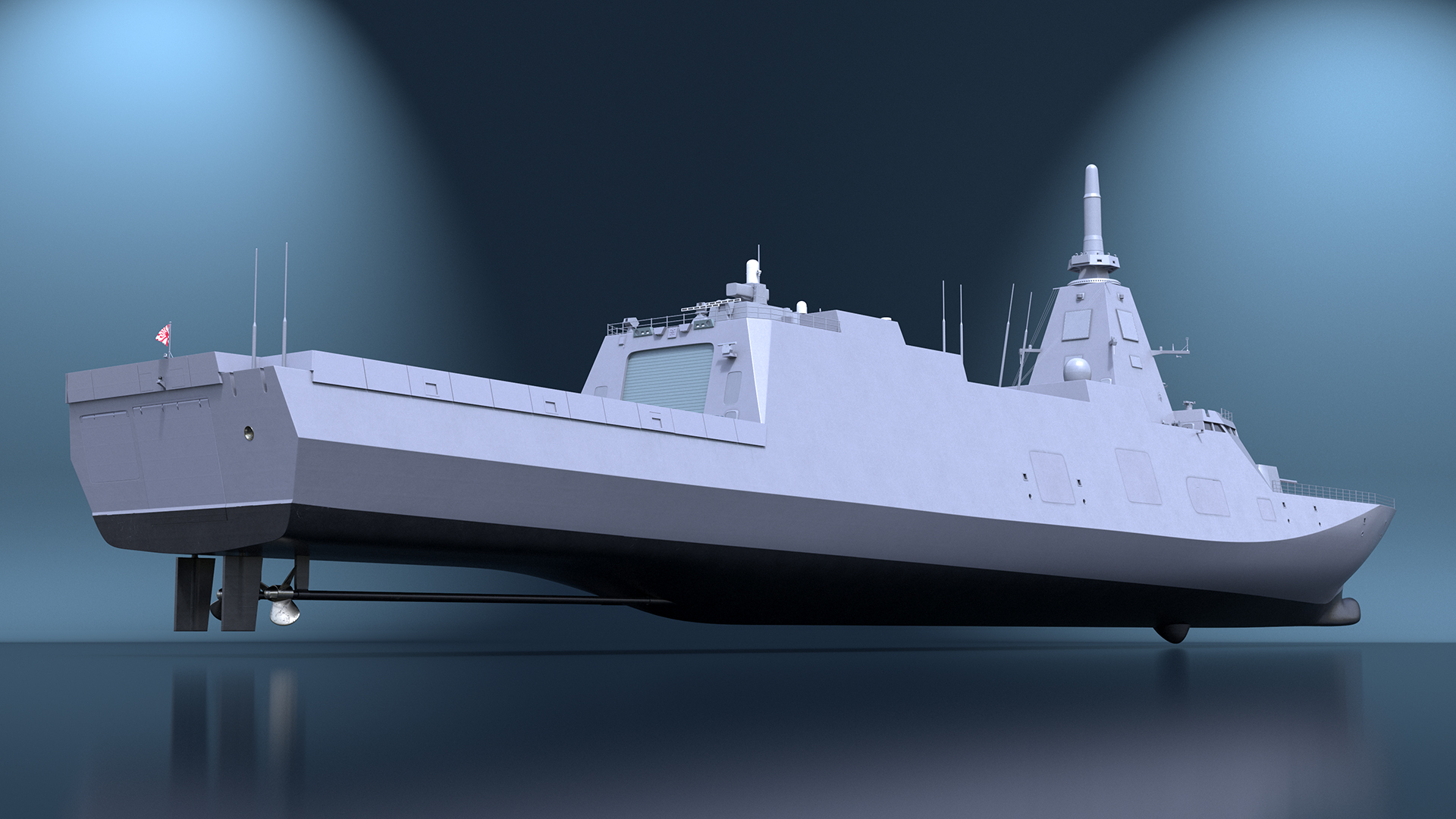 Japanese Mogami Class Frigate FFM-2 Rigged 3D