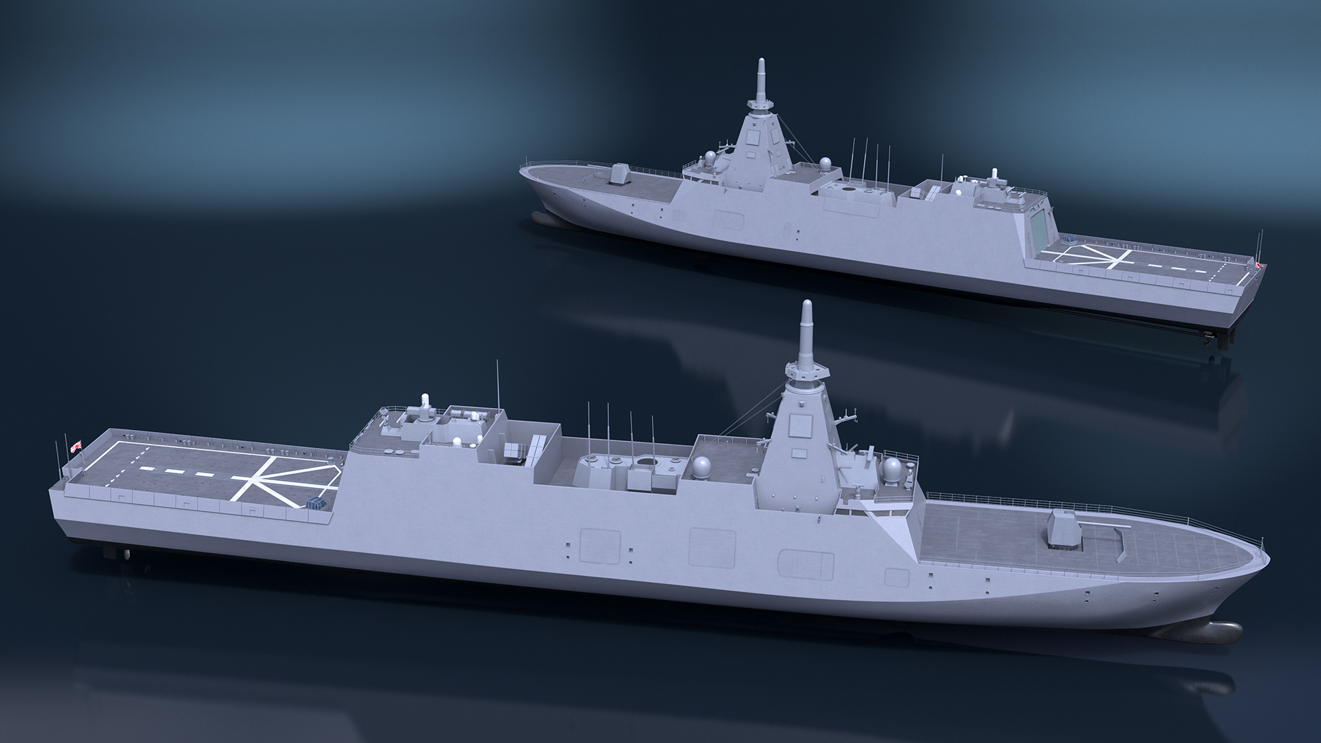 Japanese Mogami Class Frigate FFM-2 Rigged 3D