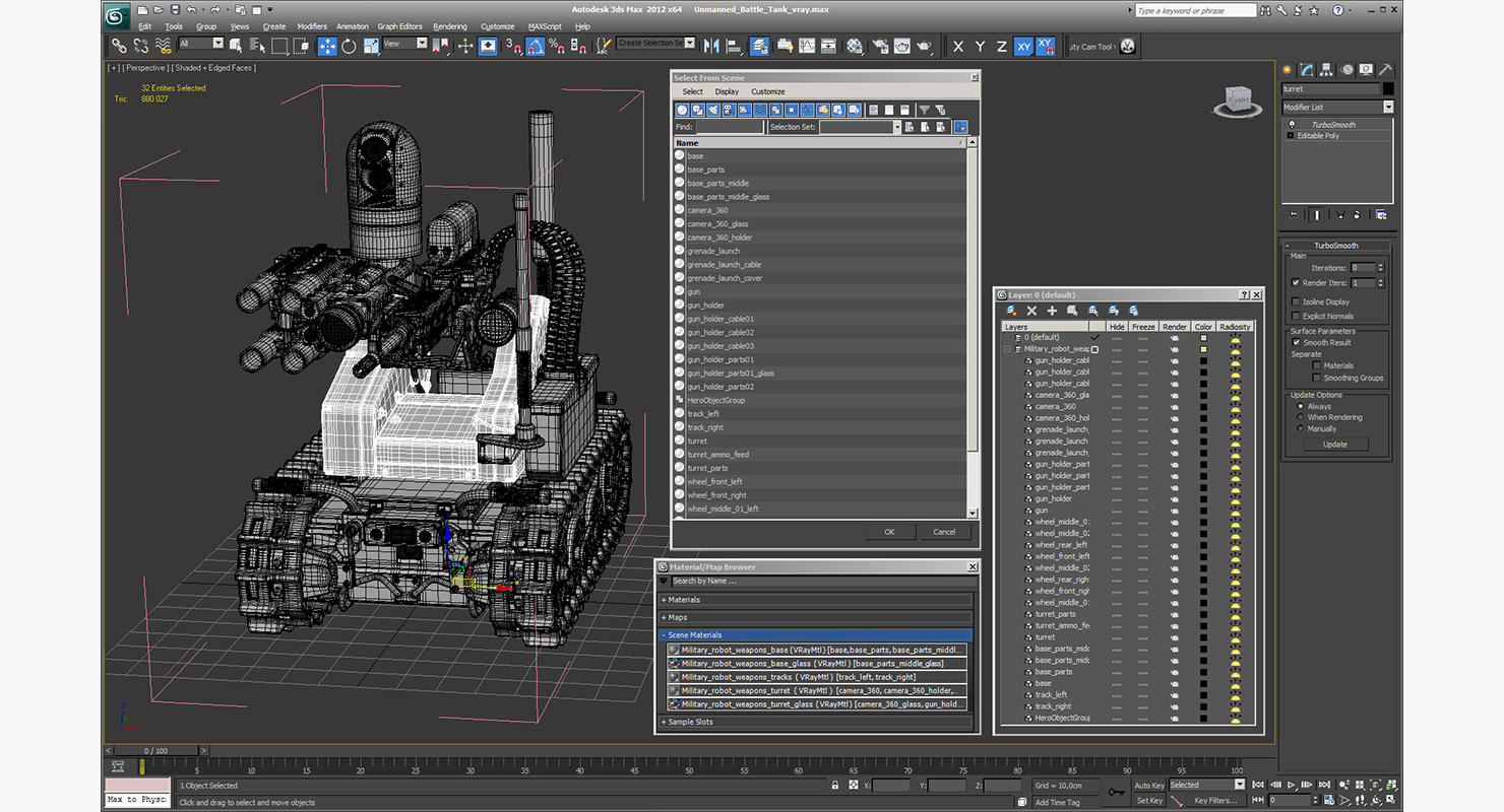 3D model Unmanned Battle Tank