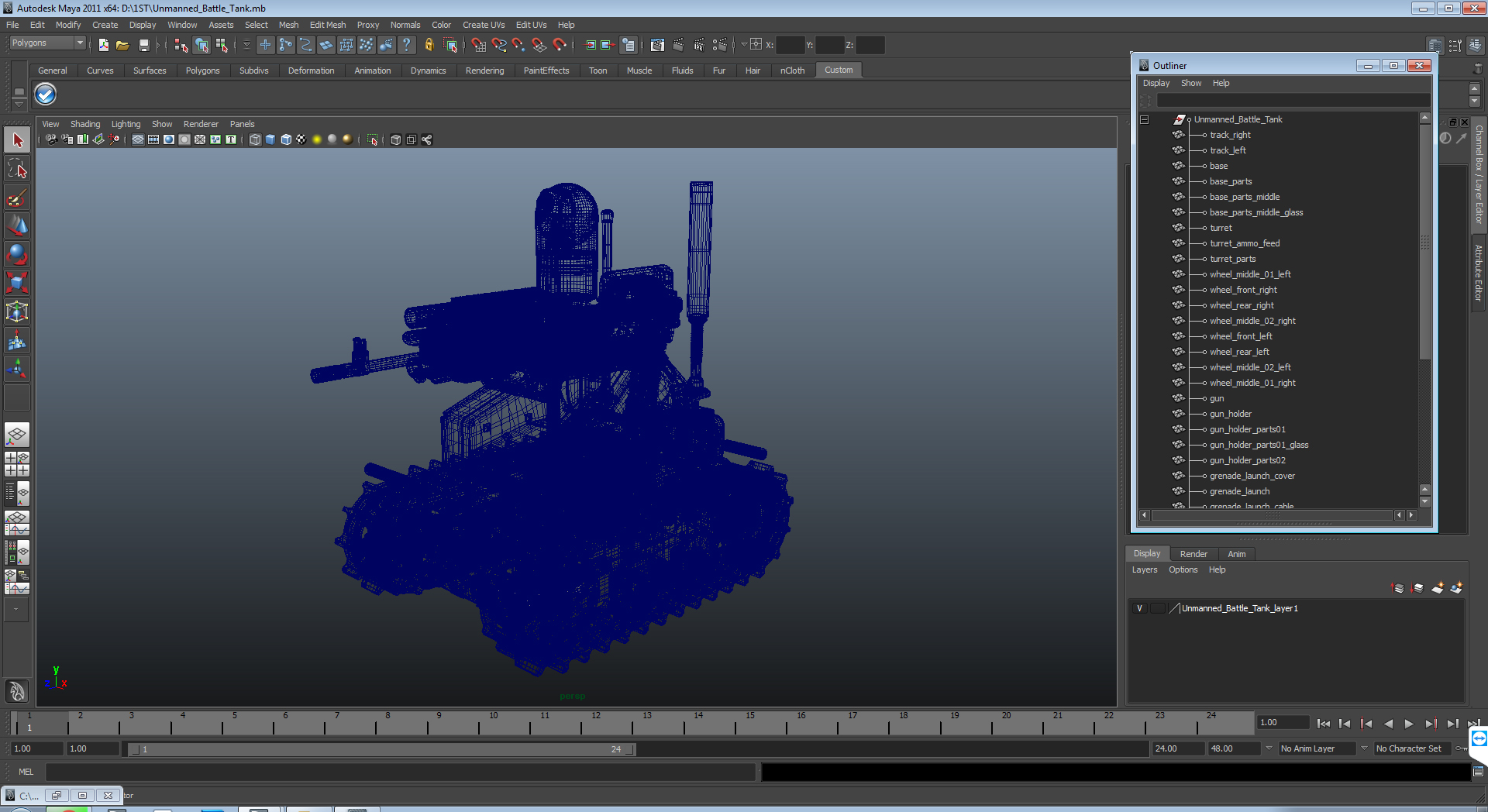 3D model Unmanned Battle Tank