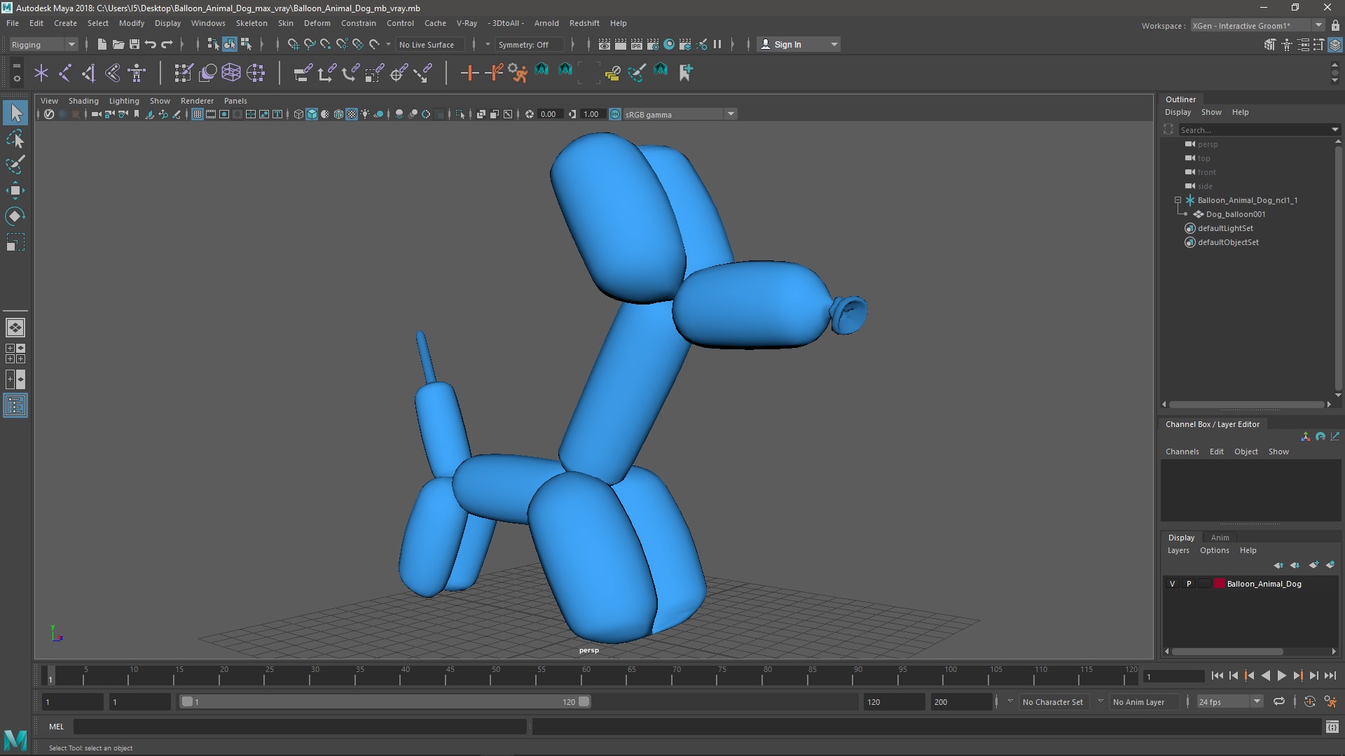 3D Balloon Animal Dog model