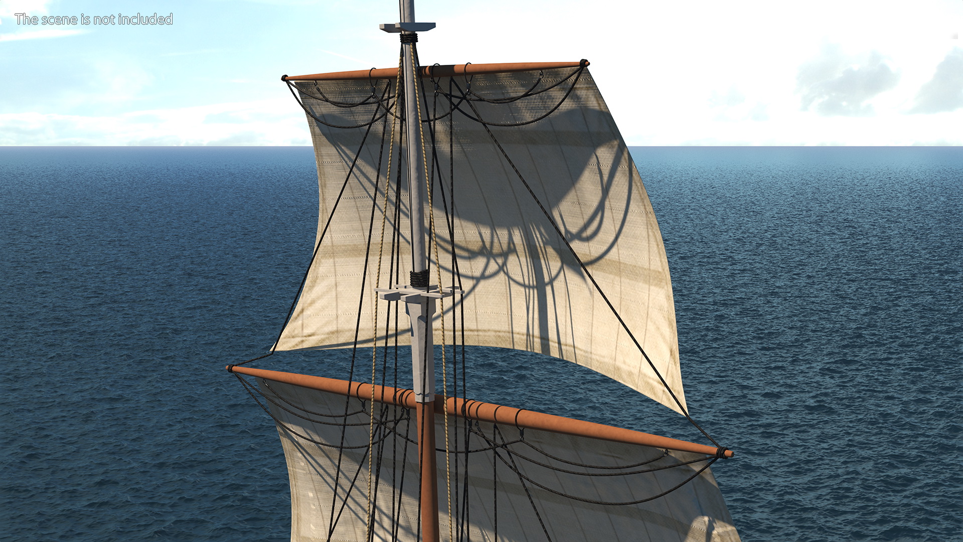 3D Foremast Raised Sails