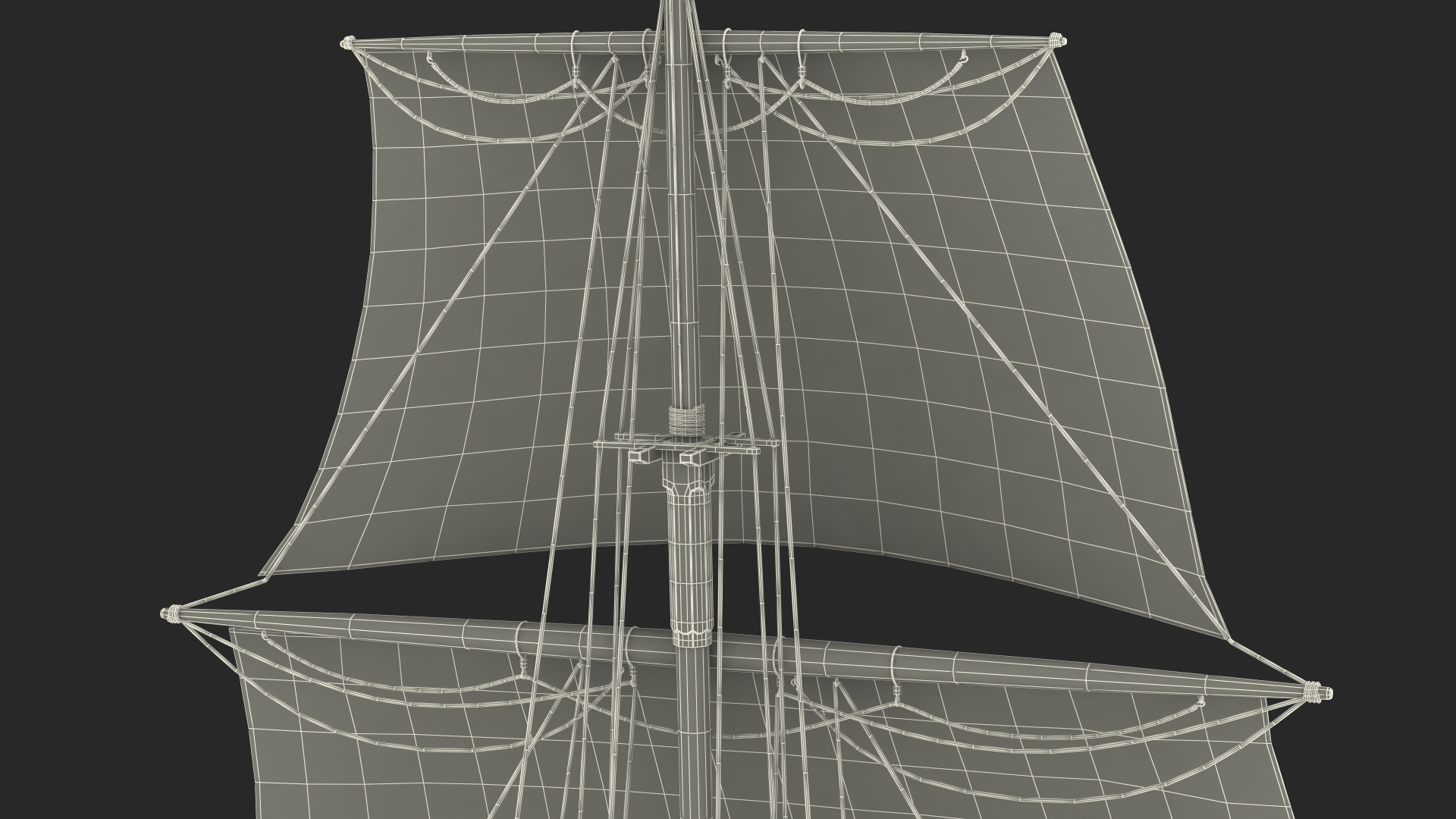 3D Foremast Raised Sails