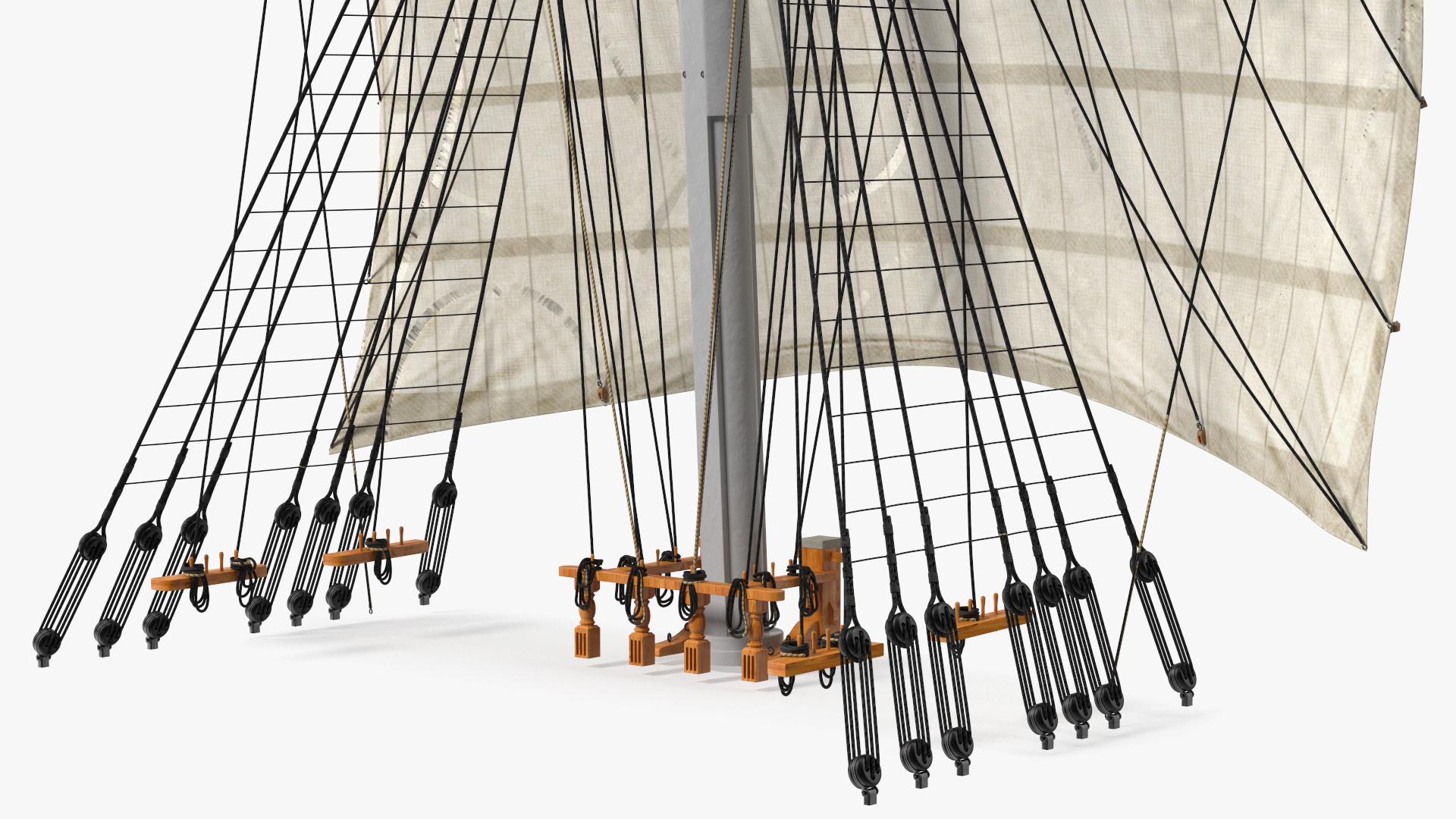 3D Foremast Raised Sails