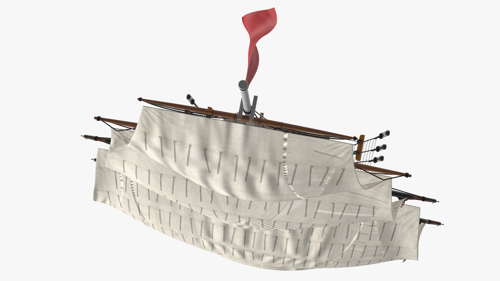 3D Foremast Raised Sails