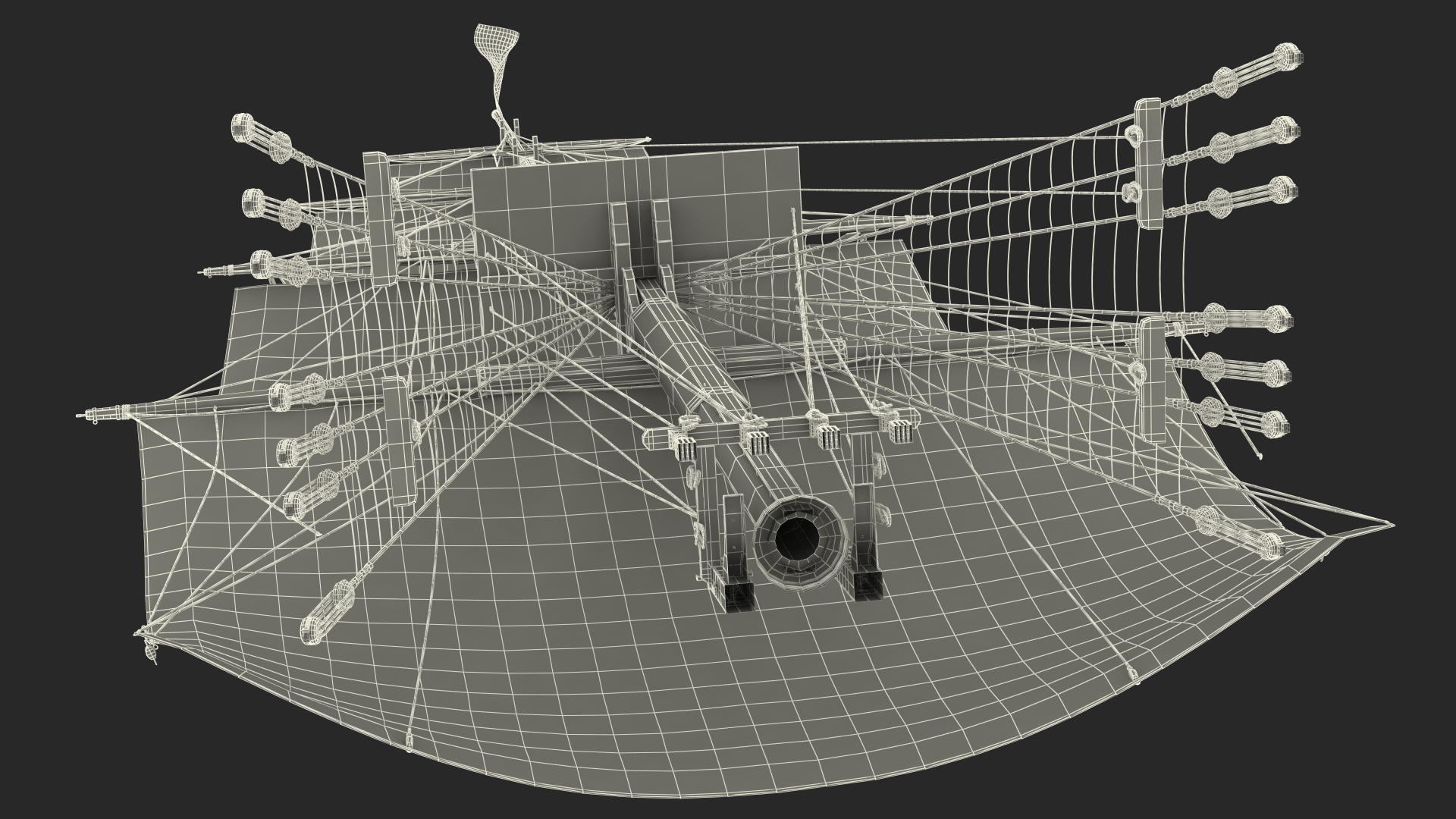 3D Foremast Raised Sails