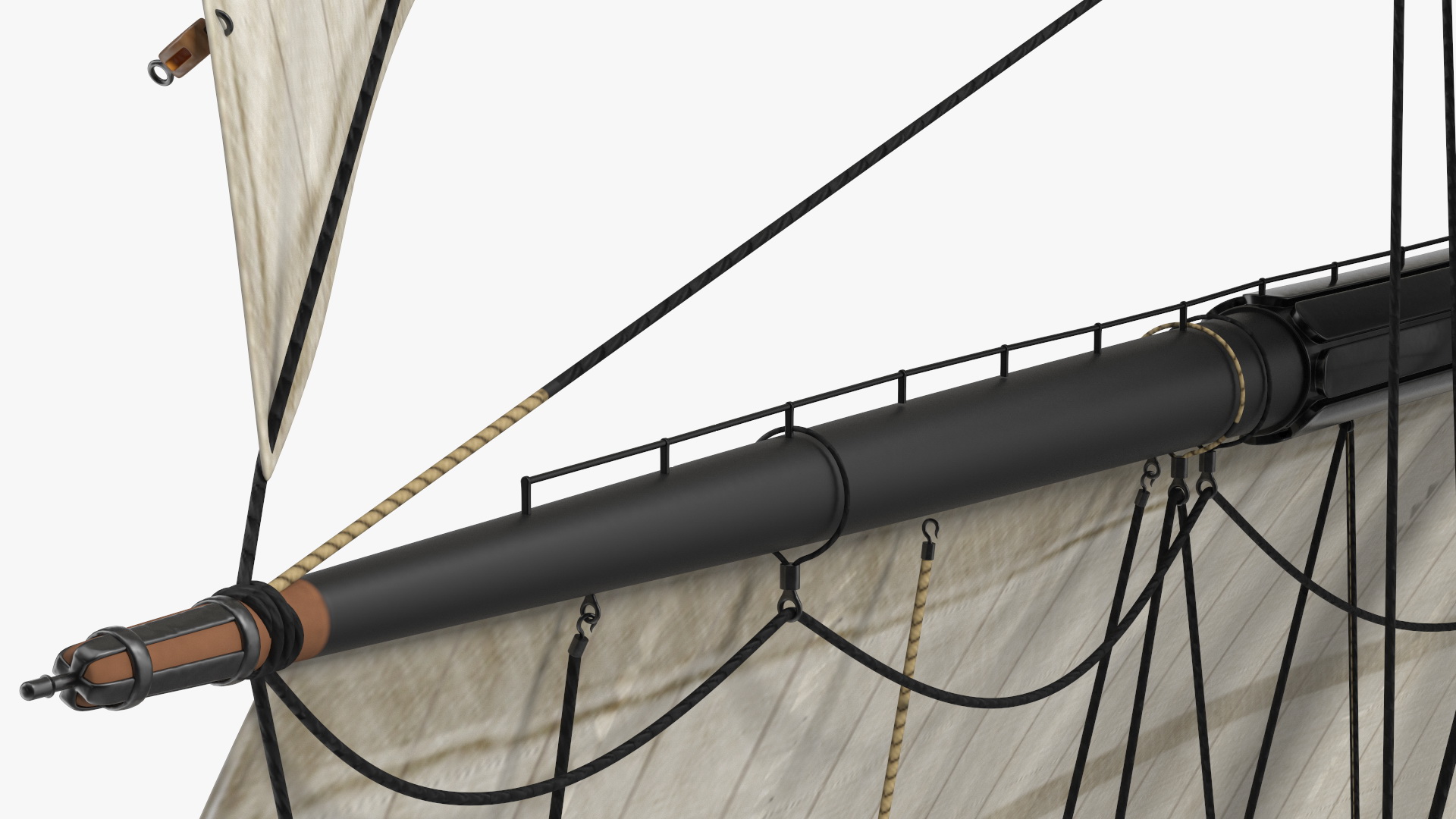 3D Foremast Raised Sails