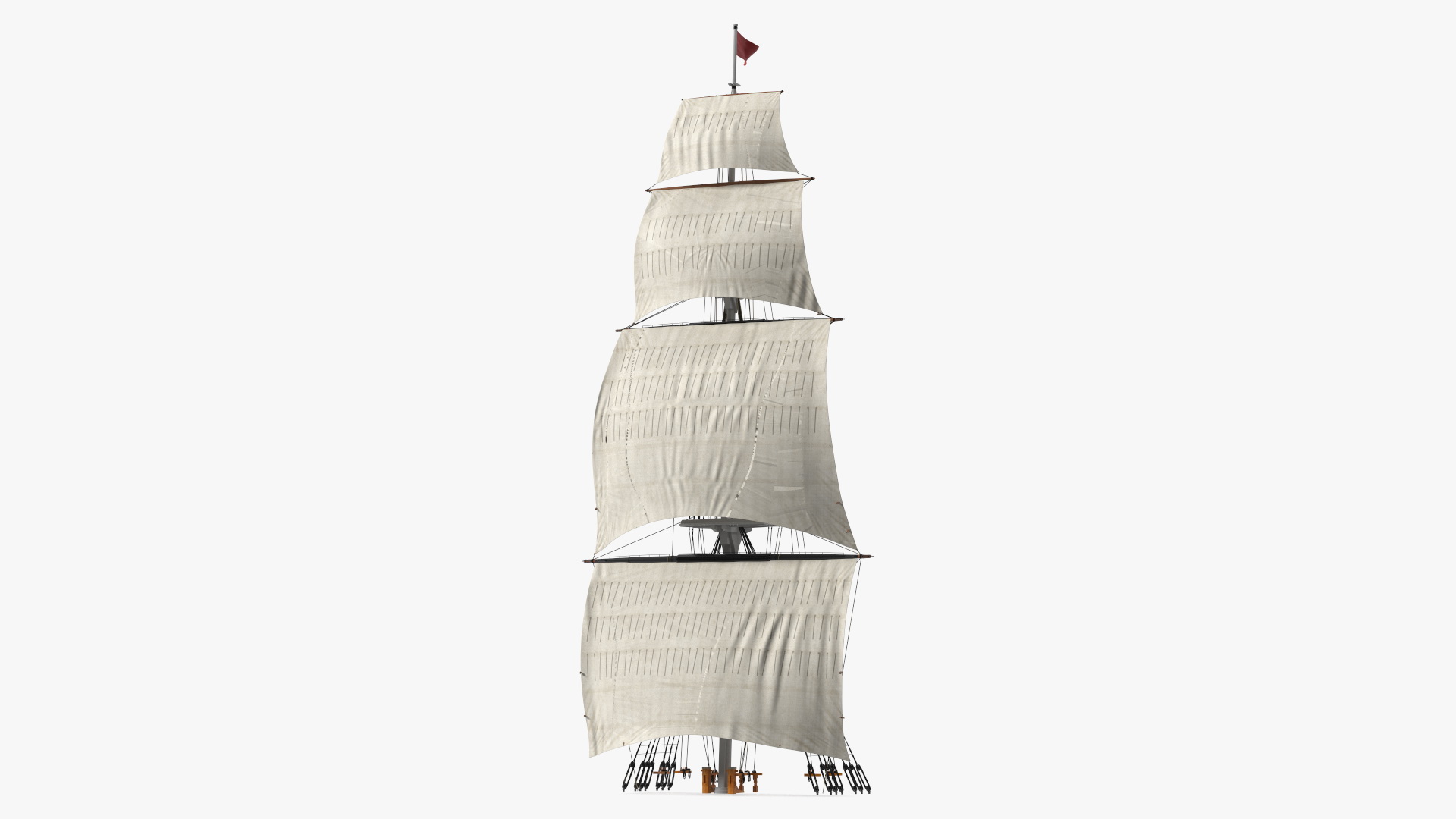 3D Foremast Raised Sails