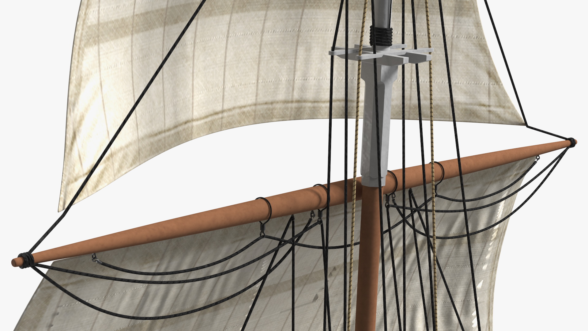 3D Foremast Raised Sails