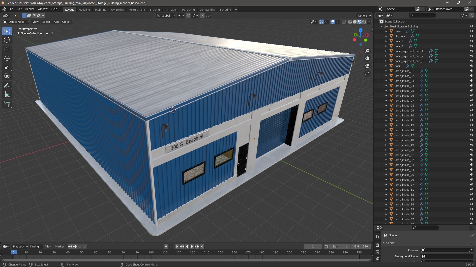 Steel Storage Building 3D