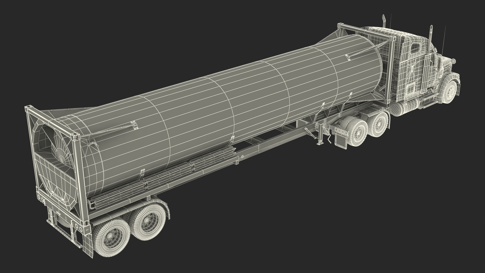 Freightliner Truck With Gas Tank 3D