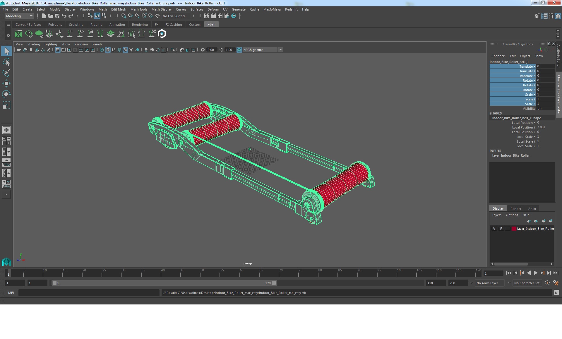 3D Indoor Bike Roller model