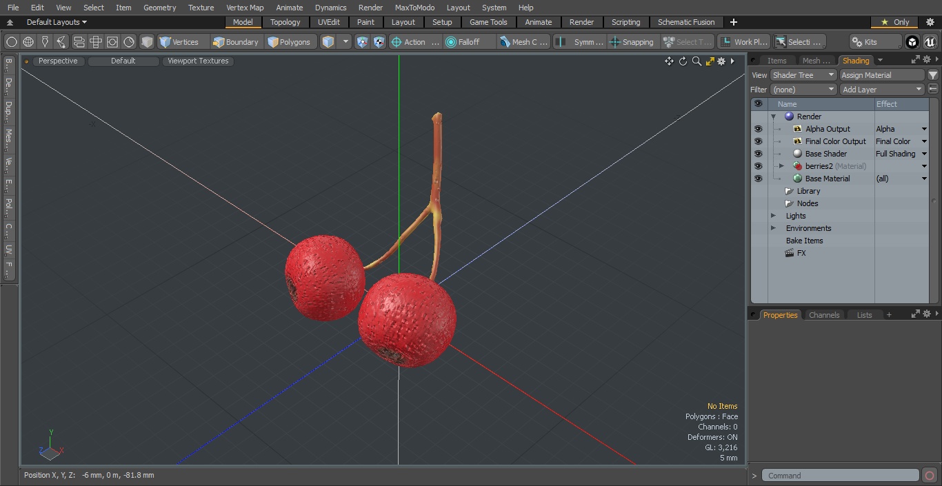 3D model Two Hawthorn Berries