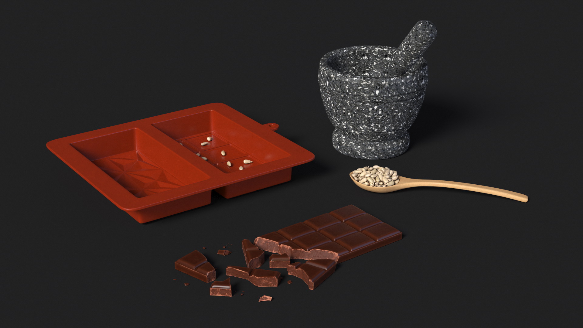 Chocolate Making with Sunflower Seeds 3D