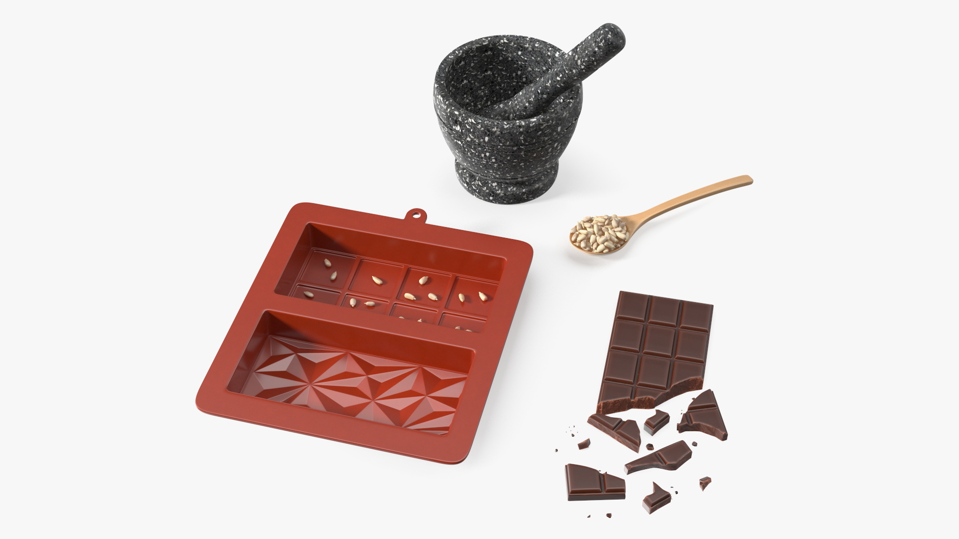 Chocolate Making with Sunflower Seeds 3D