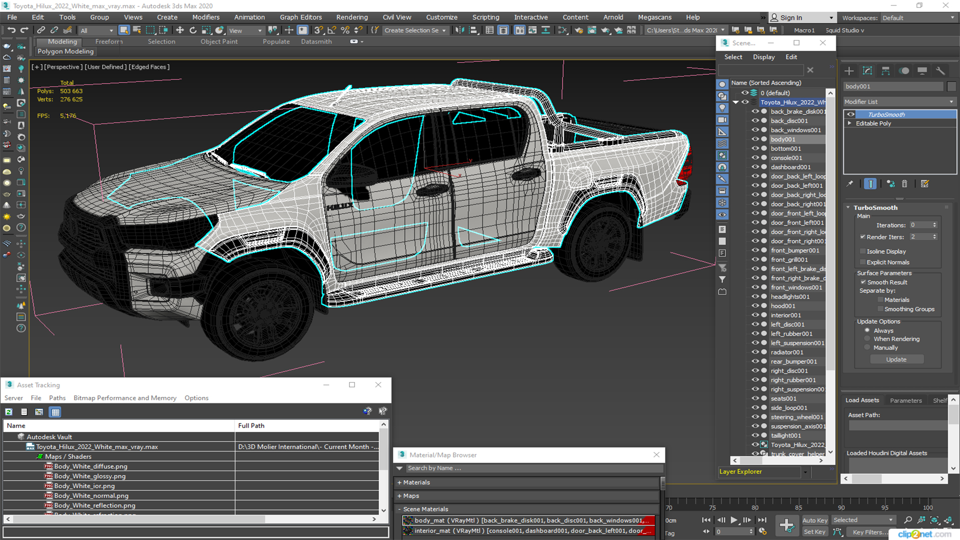 3D Toyota Hilux 2022 White model