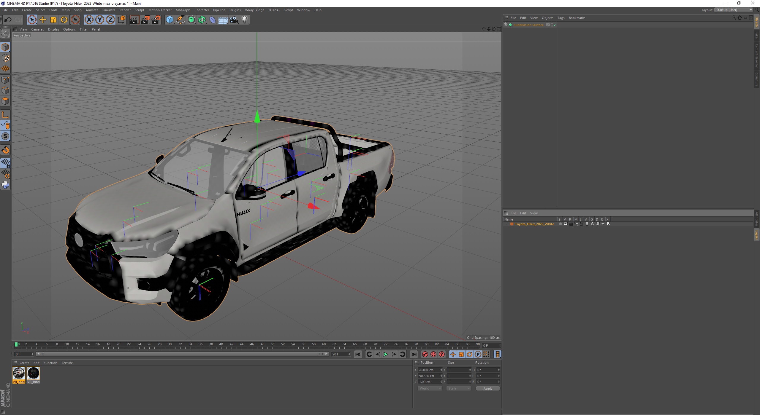 3D Toyota Hilux 2022 White model